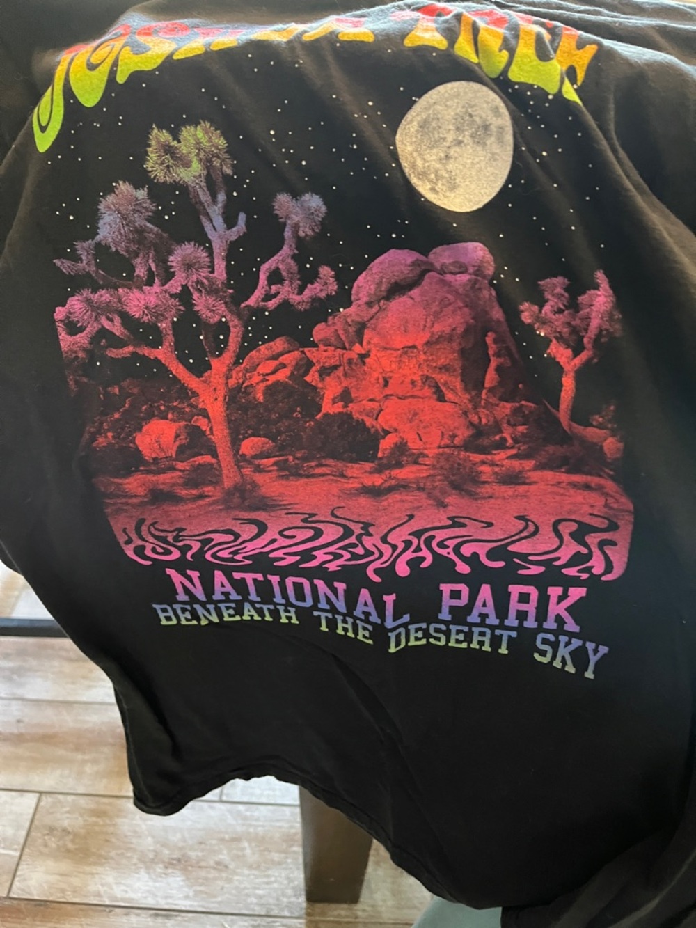 District Joshua Tree Black T‑Shirt with Neon Desert Graphics - Picture 2 of 2